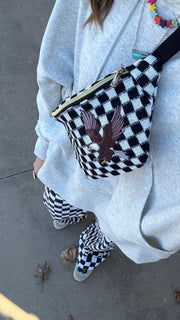 Eagle Pride Checkered Crossbody Bag