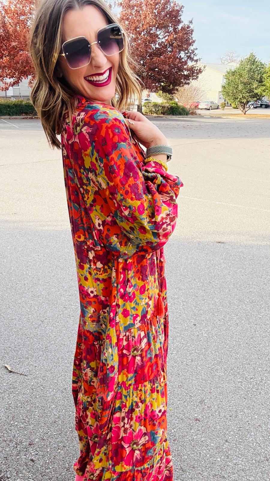 Boho Beauty Mixed Floral Maxi Dress- Olive Mix