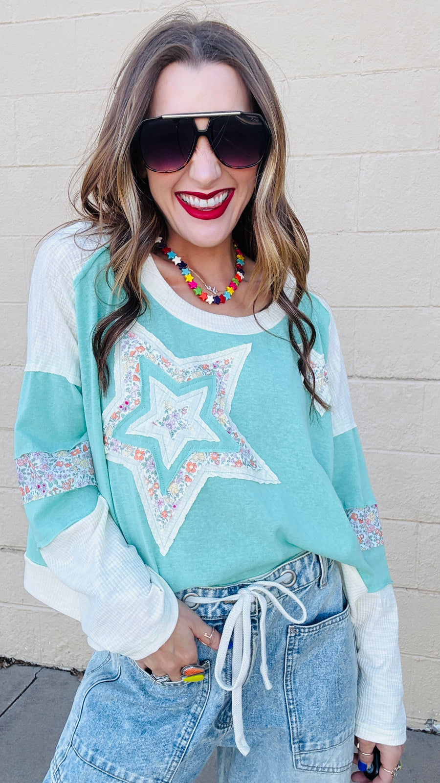 Stardust Bloom Contrast Top