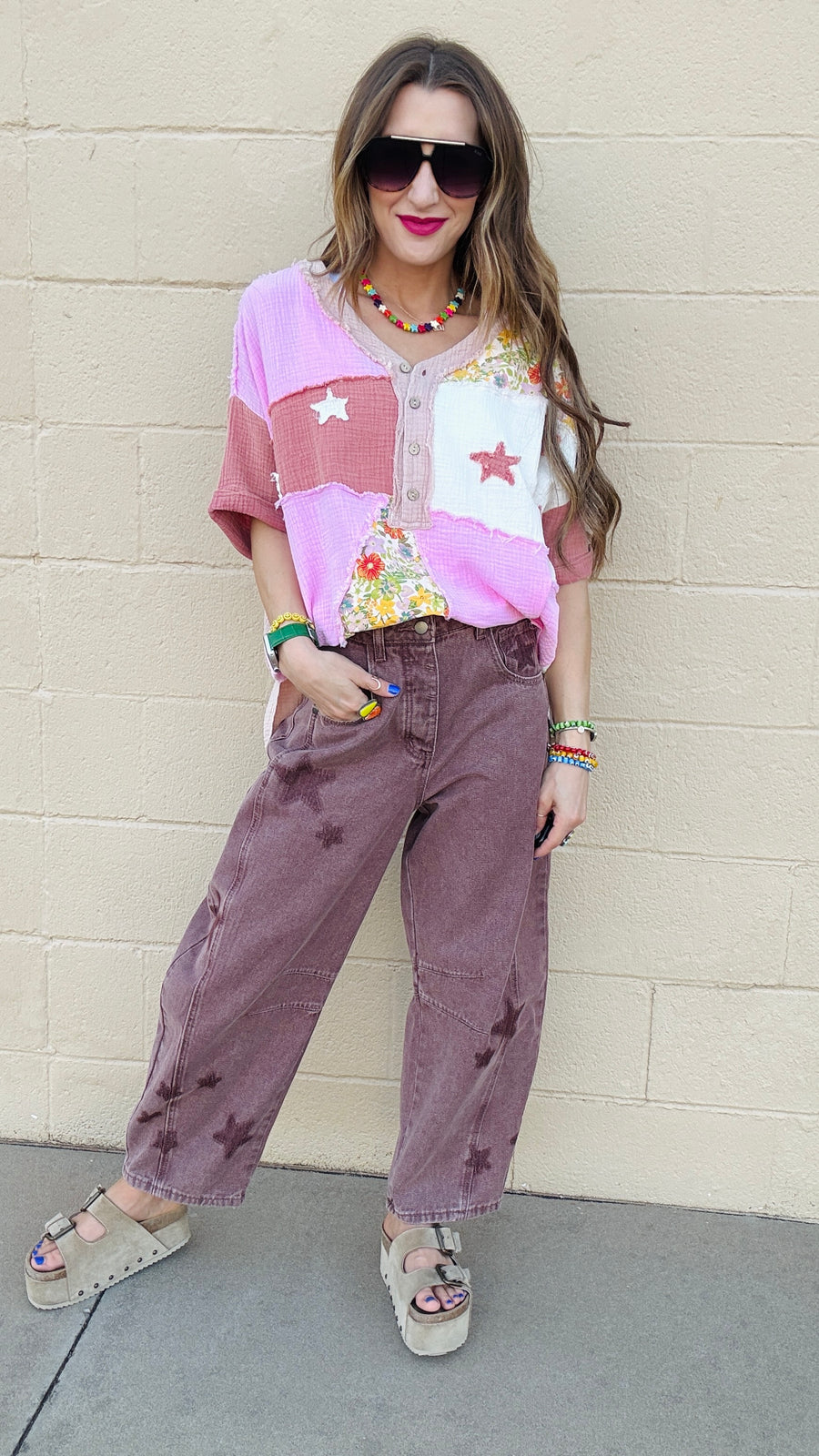 Starlit Bloom Gauze Top