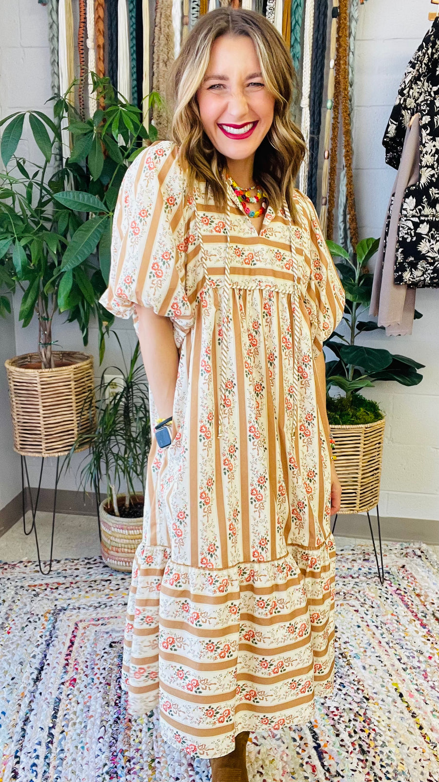 Belle Floral Print Tiered Maxi Dress