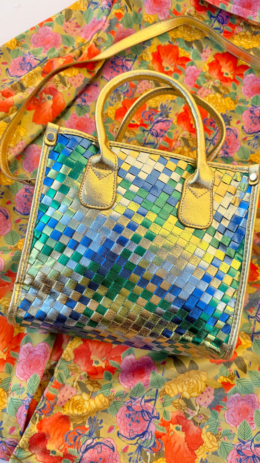 For the Bold, the Beautiful, Green Woven Tote