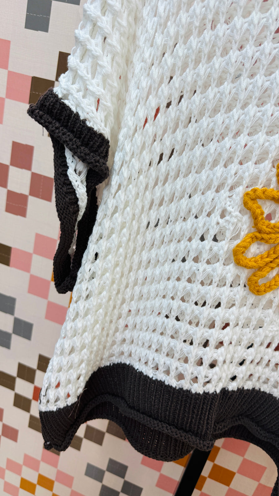 Sunflower Breeze Crochet Sweater-White