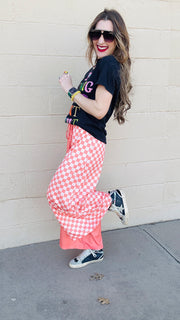 Checkmate Half & Half Pants- Salmon & Peach