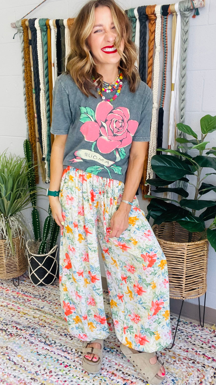 For The Love Of Florals Pleated Jogger