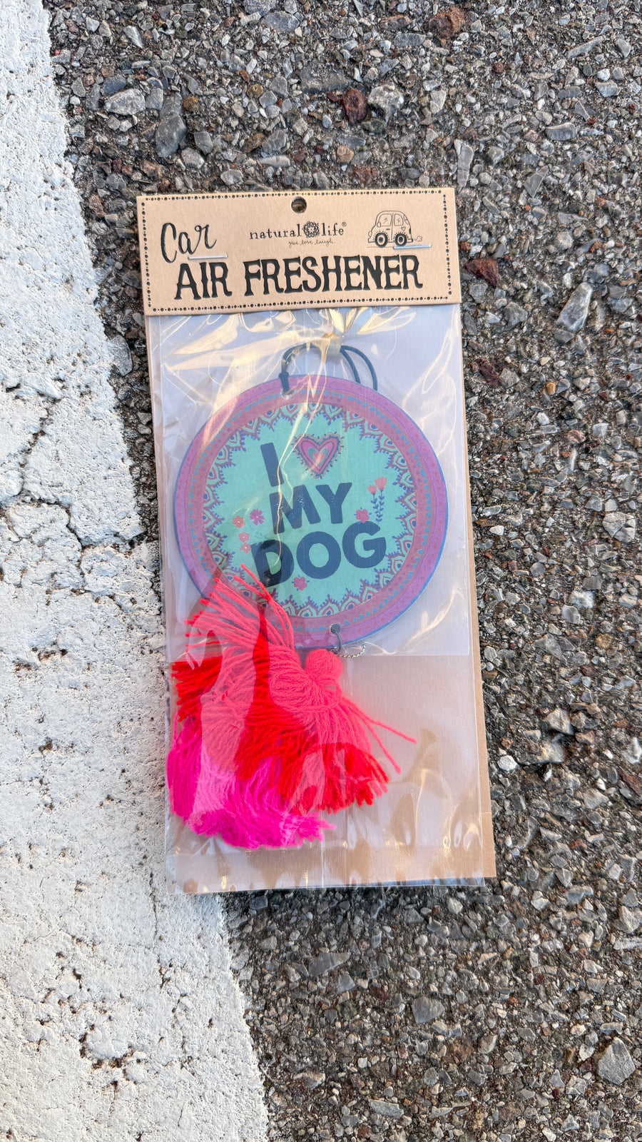 I Love My Dog Car Freshener - Strawberry