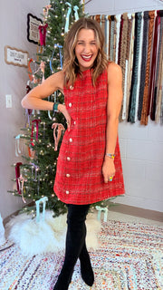 Mrs. Claus Tweed Mini Dress