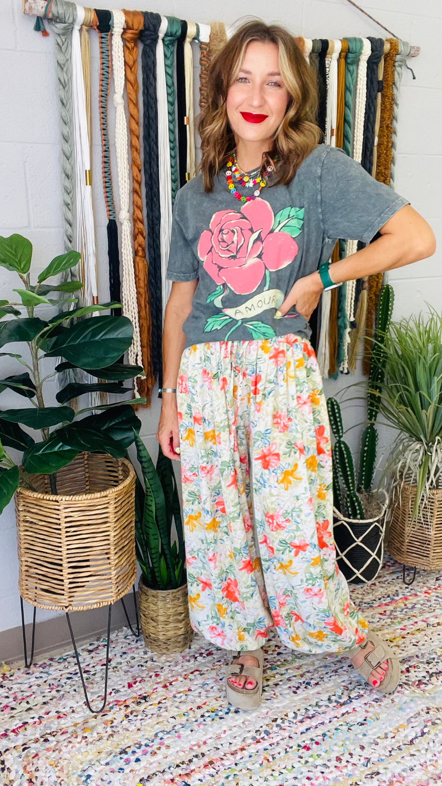 For The Love Of Florals Pleated Jogger