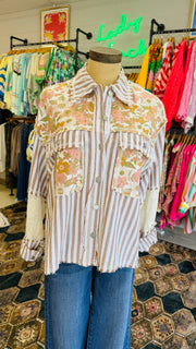 Savannah Bloom Striped Shirt