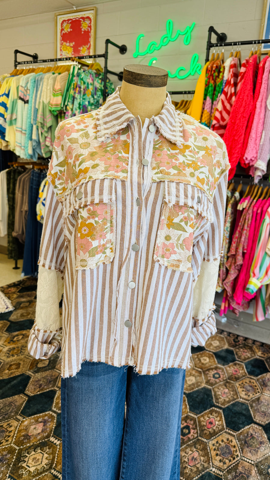 Savannah Bloom Striped Shirt