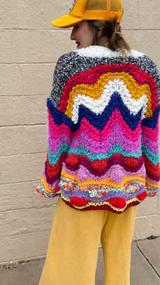 Bold Horizon Weave Cardigan