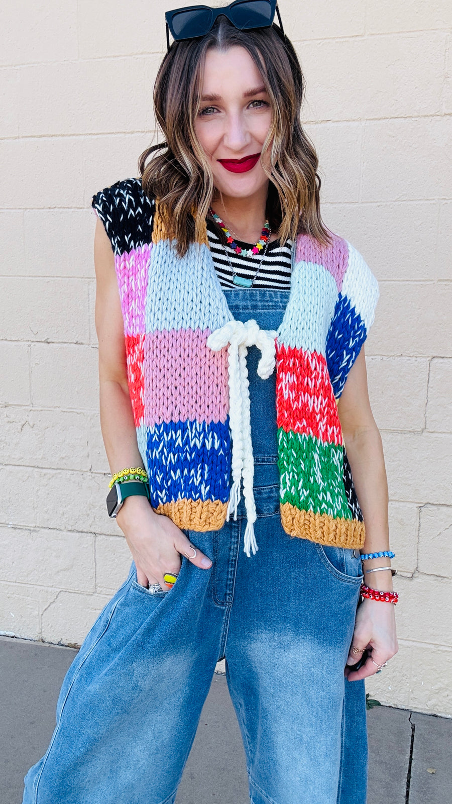 Prism Patchwork Tie-Front Vest