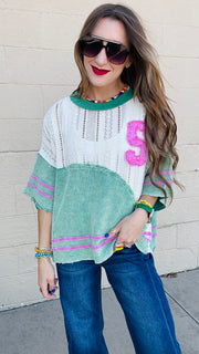 Vintage Varsity Lace Top