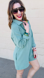 Pistachio Breeze Knit Romper