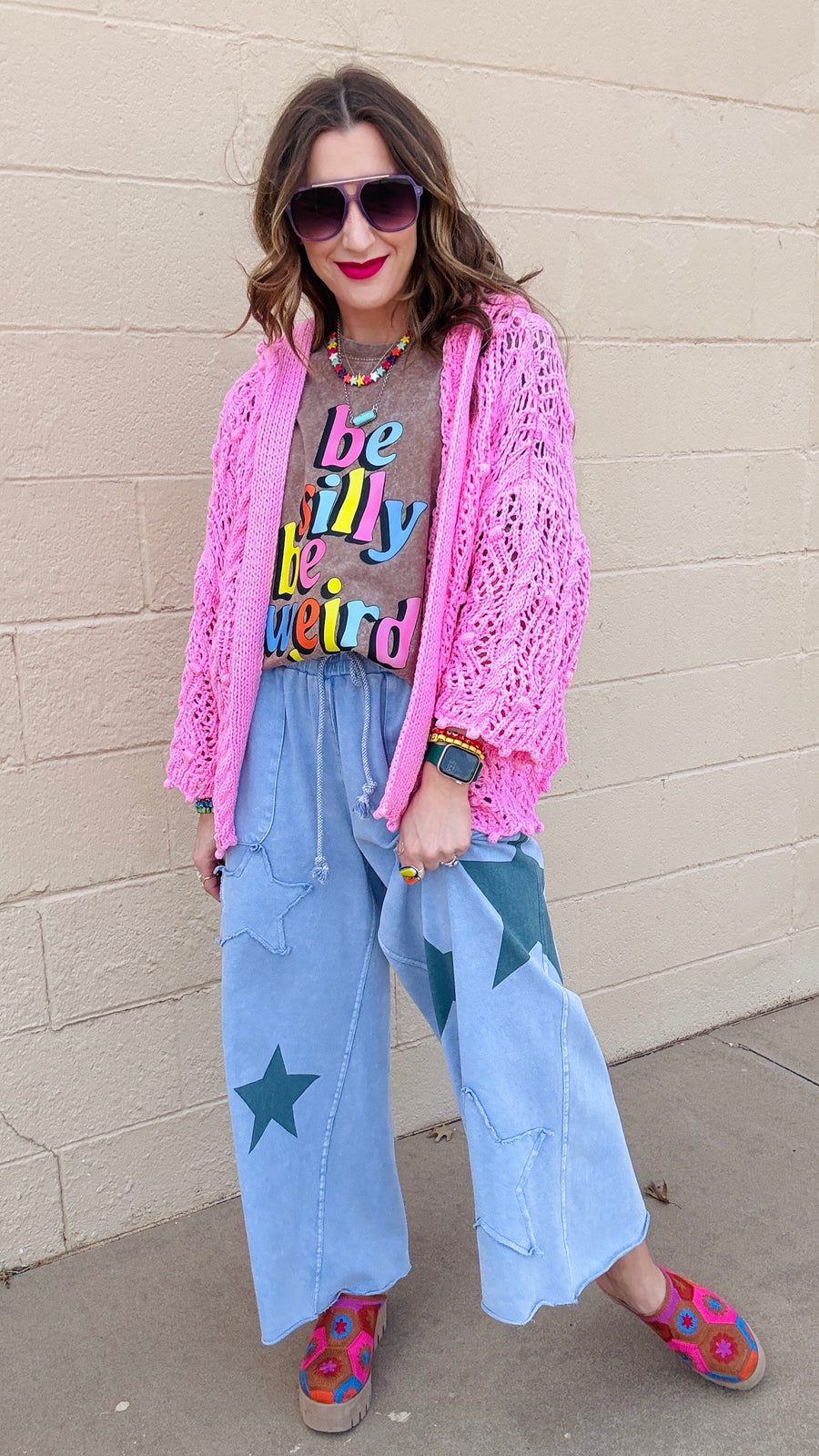 Skyline Breeze Crochet Cardigan-Bubblegum Pink