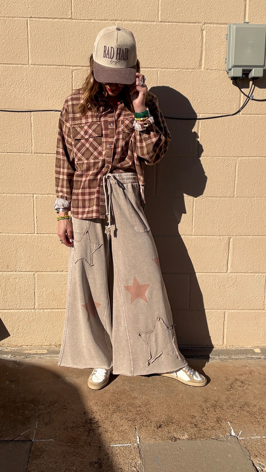 Superstar Distressed Patchwork Wide Leg Pants