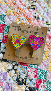 Floral Heart Magnetic Clips