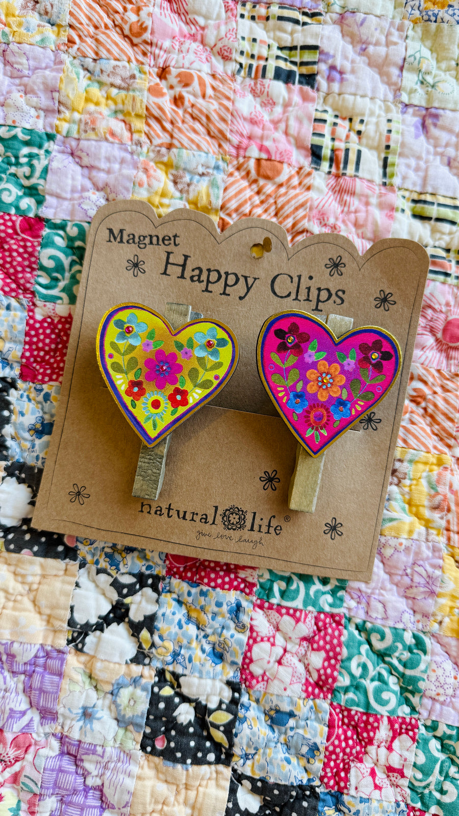 Floral Heart Magnetic Clips