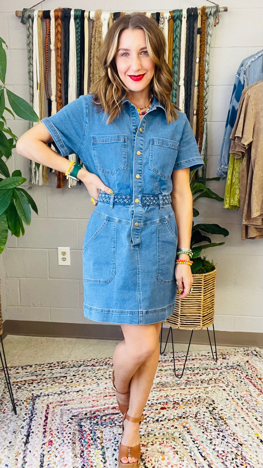 Cheyenne Button Up Denim Mini Dress