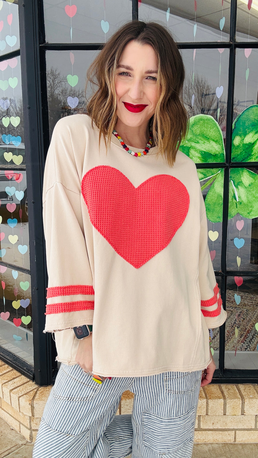 The Love Game Oversized Heart Top