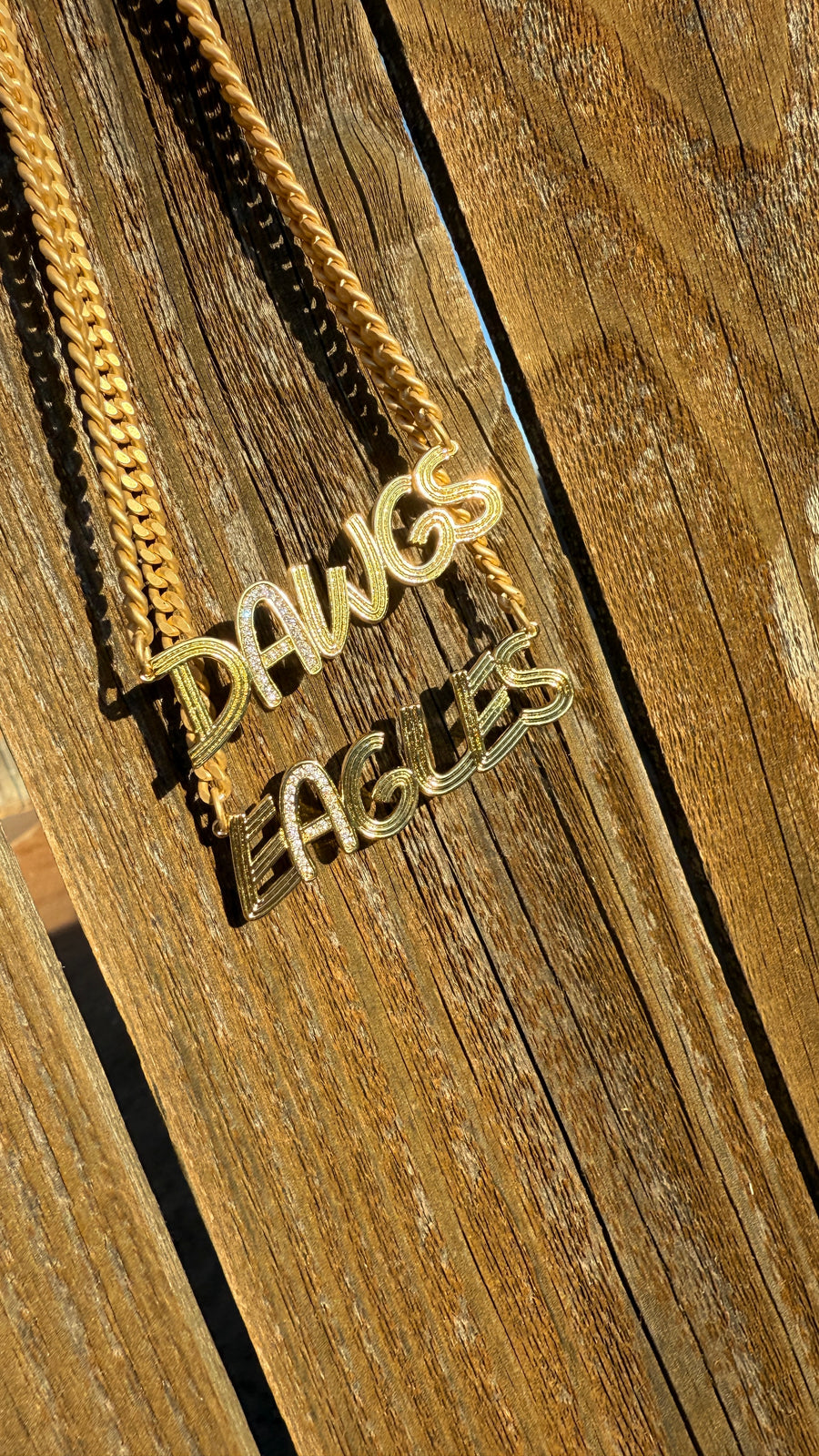 Game Day Gold Plated Necklace - Eagle or Bulldog