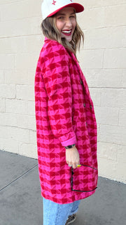 Pinkalicious Houndstooth Longline Jacket