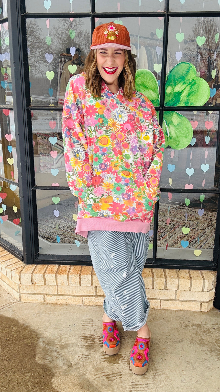 Blossom Breeze Hoodie-Pink