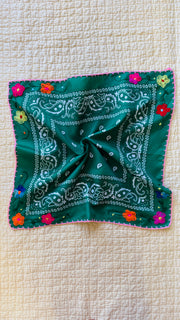 Hey There Cowboy Embroidered Bandana - Multiple Colors