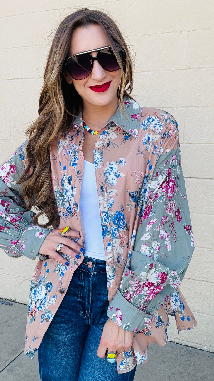 Heidi Antique Floral Print Blouse