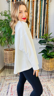 Back To The Basics Long Sleeve Top- White