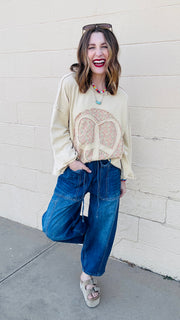 Boho Peace Patch Tee-Dijon