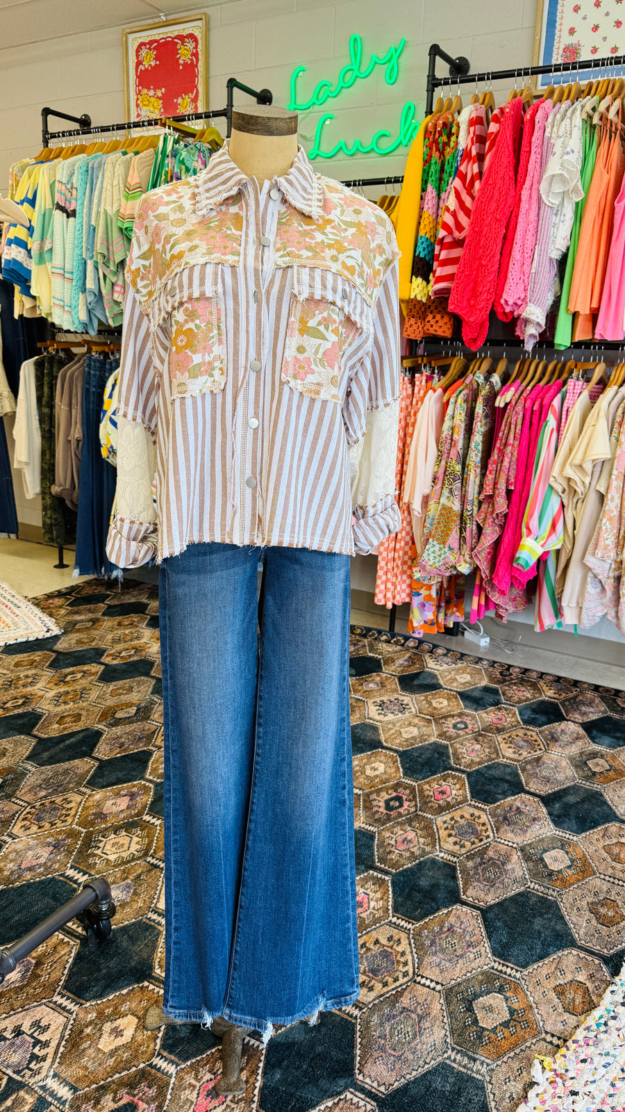 Savannah Bloom Striped Shirt