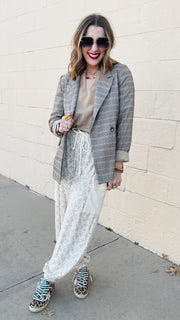 Executive Elegance Houndstooth & Plaid Blazer