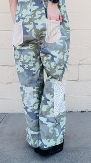 Free Spirit Patchwork Overalls- Camo