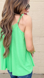 Lace Inset Dream Tank - Apple Green