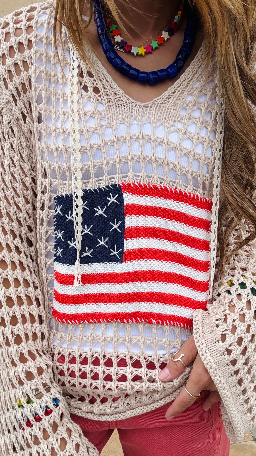 Stars & Stripes Crochet Hoodie