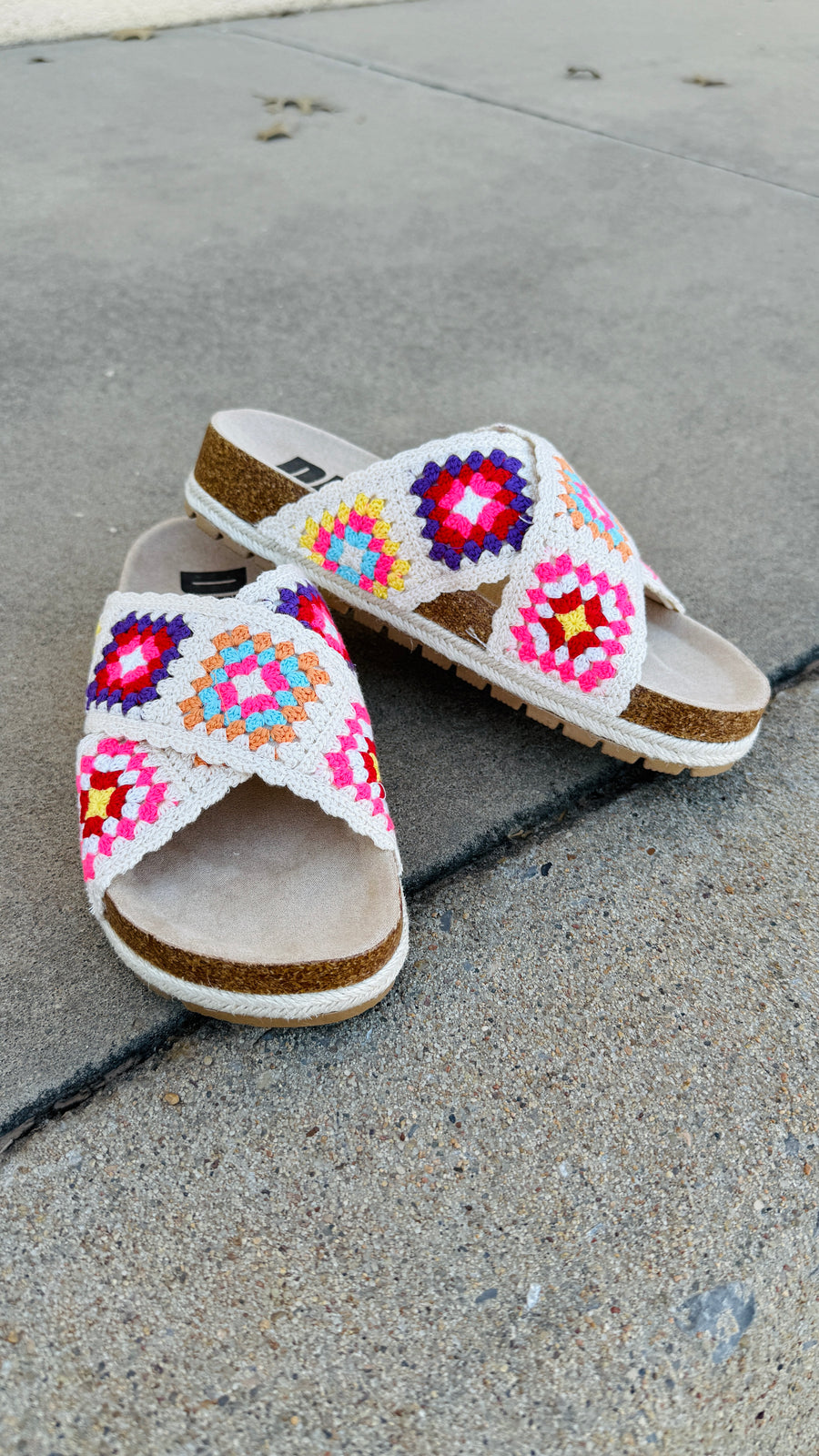 Tacoma Crochet Sandal in Sand Multi