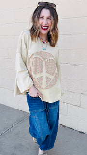 Boho Peace Patch Tee-Dijon