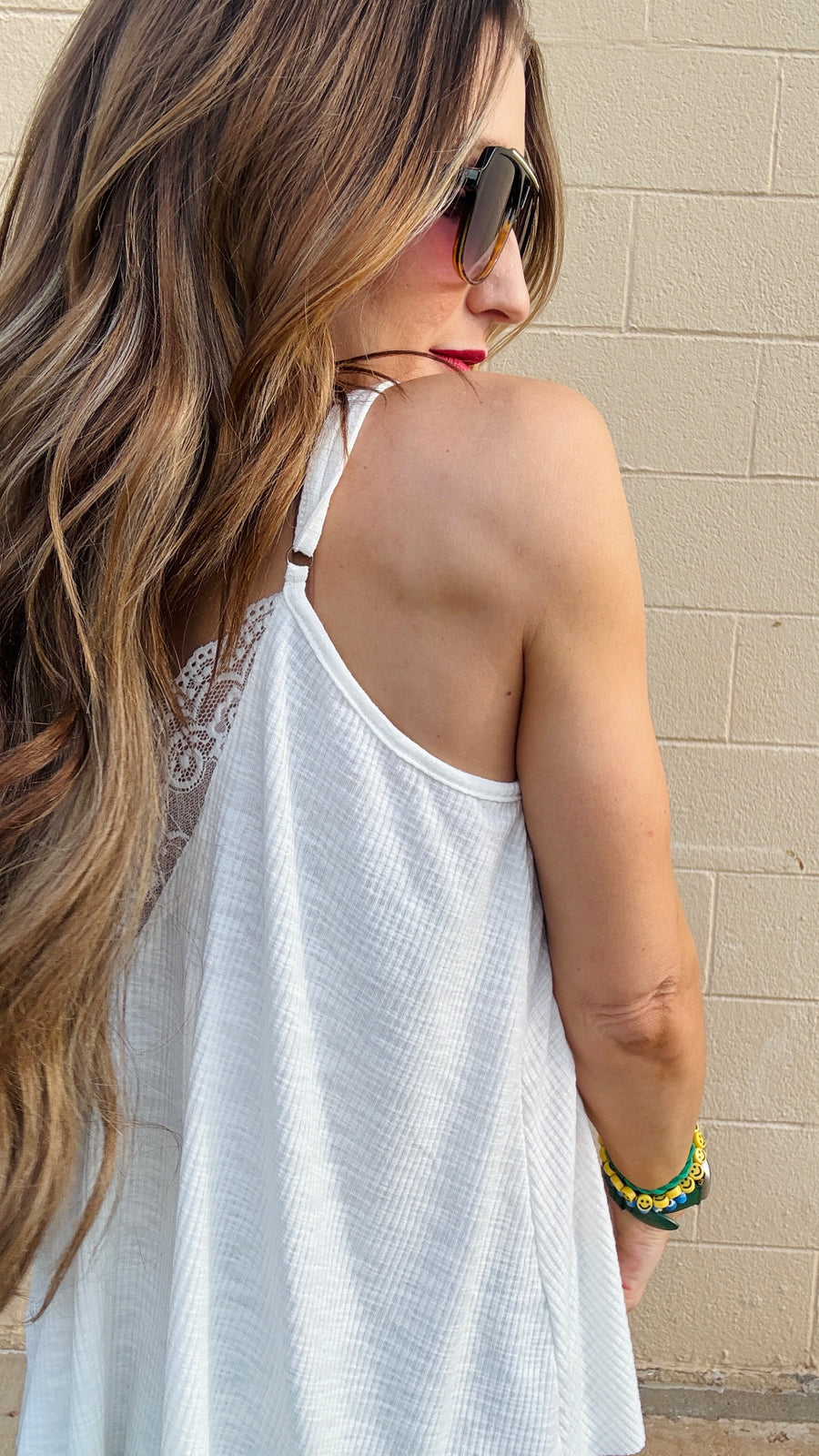 Lace Inset Dream Tank - Ivory