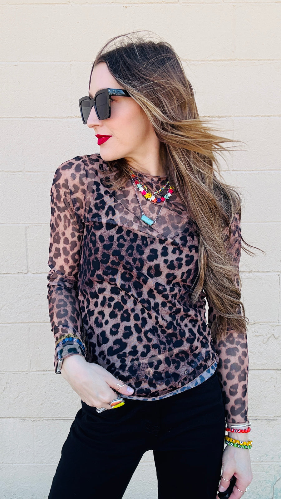 Fierce Allure Leopard Top-Brown