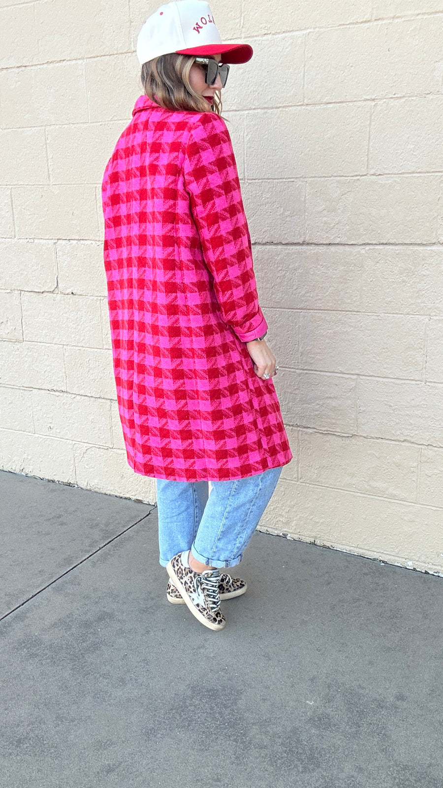 Pinkalicious Houndstooth Longline Jacket