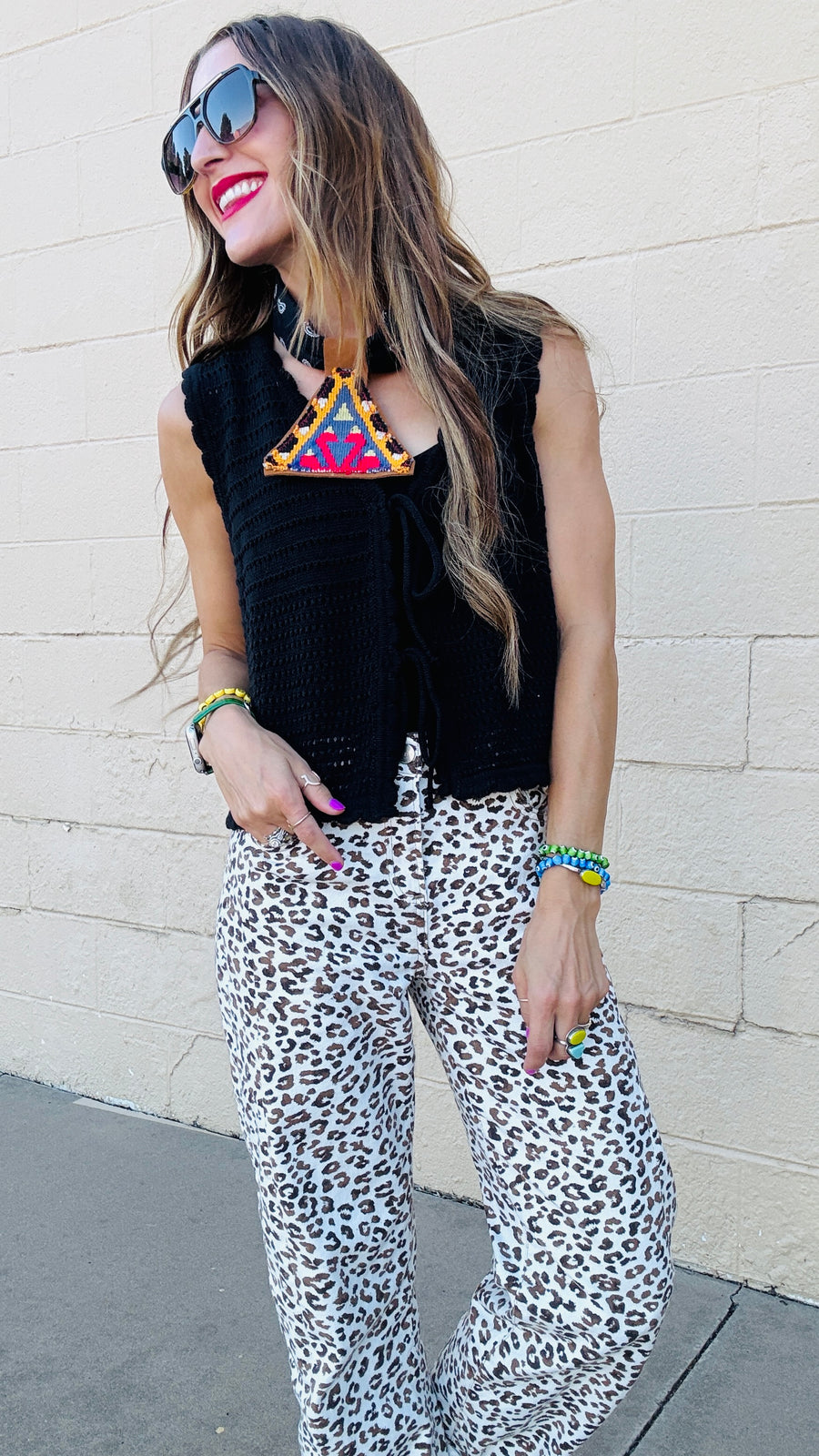 Shadow Petal Tie-Front Sweater