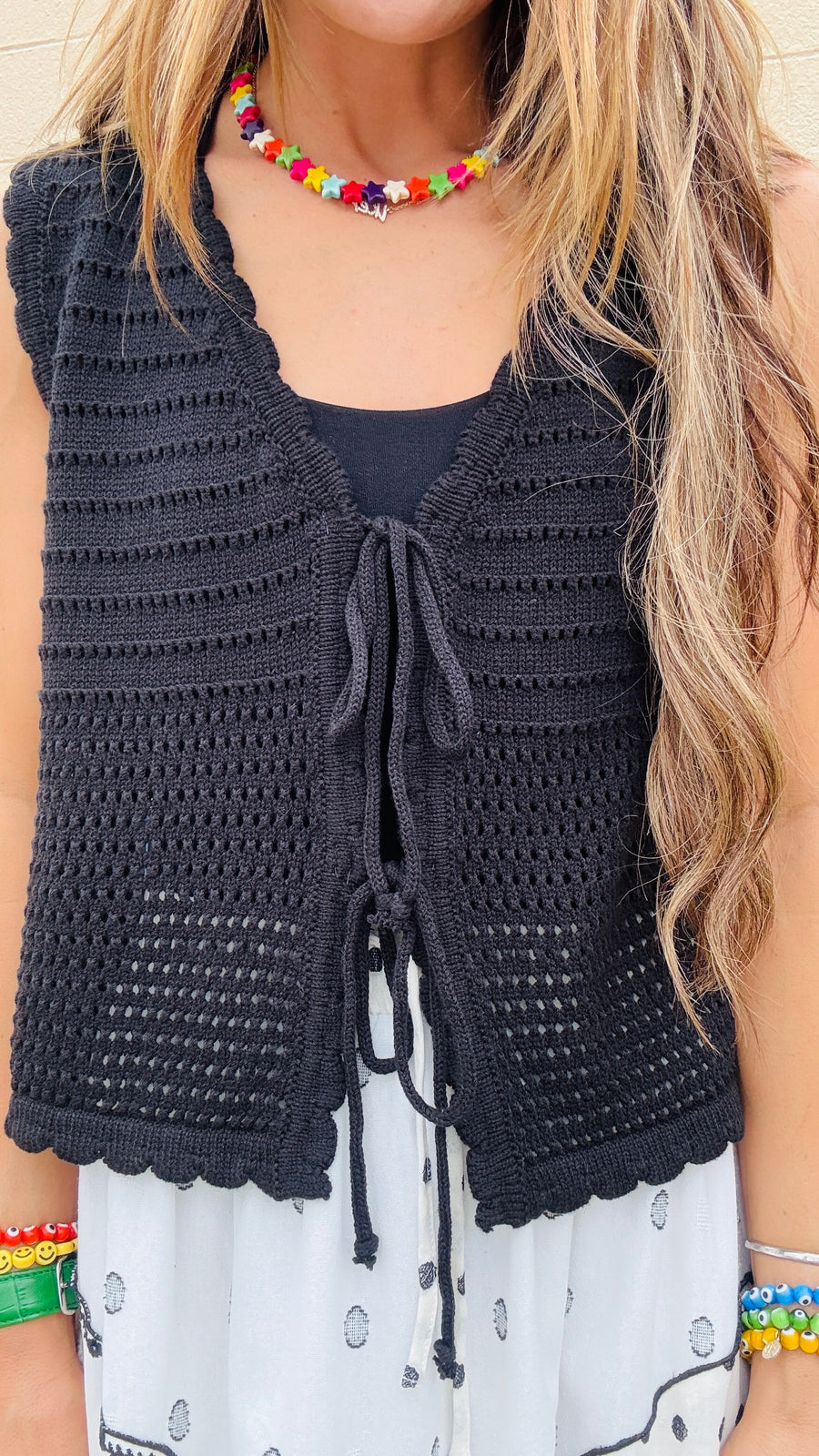 Shadow Petal Tie-Front Sweater