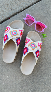 Tacoma Crochet Sandal in Sand Multi