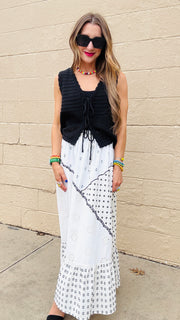 Shadow Petal Tie-Front Sweater