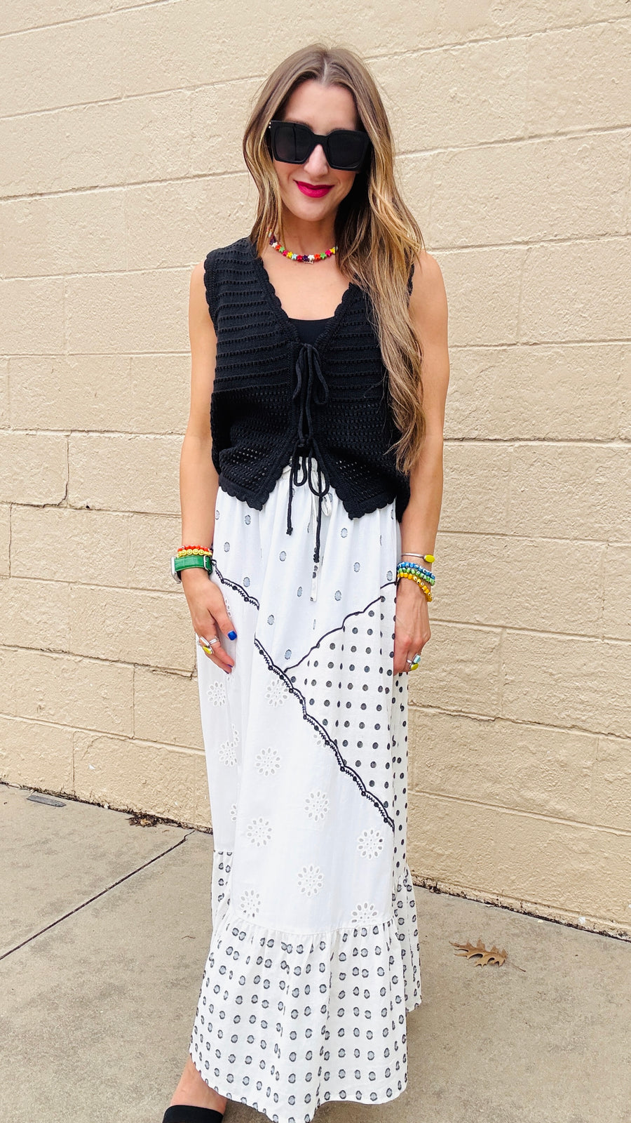 Shadow Petal Tie-Front Sweater