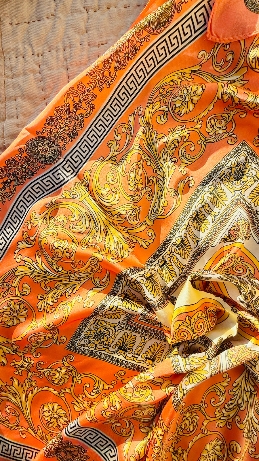 The Vesta Veil Orange Scarf