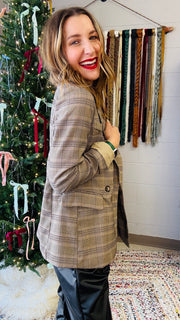 Executive Elegance Houndstooth & Plaid Blazer