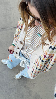 Mr. Rogers Multicolor Boyfriend Knit Cardigan