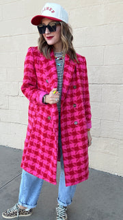 Pinkalicious Houndstooth Longline Jacket